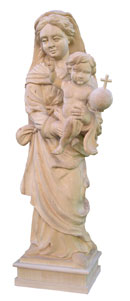 Copie d'une statue de vierge  l'enfant du XVIIIme sicle, destine  tre peinte ou dore