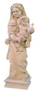 Copie d'une statue de vierge � l'enfant du XVIII�me si�cle, destin�e � �tre peinte ou dor�e
